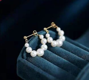 Sterling Silver Needle Japanese And Korean Pearl Earrings Non-piercing Ear Clip (Option: 7 Pearl Silver Needles)