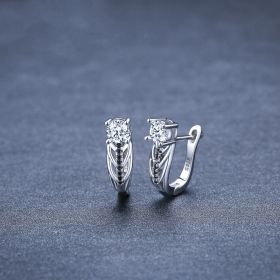Individual Single Row Hollow Zircon Copper Plated Earrings (Color: Black)