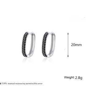 French-style Black Zircon Earrings (Color: Black)