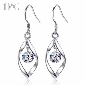 Zircon Reduction Silver Earrings (Option: Platinum-1PC)