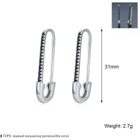 Personality Clip Shape Earrings Copper Fashion All-match (Color: Black)