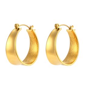 Geometric Gradient Size Gold Earrings (Color: Gold)