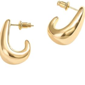 Fashion Metal Geometric Earrings Jewelry (Color: Gold)