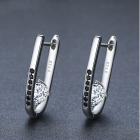 Simple All-matching Graceful Design U-shaped Earrings (Color: Black)