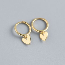 Love Heart Earrings Premium Temperament Earrings Jewelry (Color: Gold)