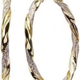 Simple Gold Women's Metal Alloy Earrings (Color: Gold)