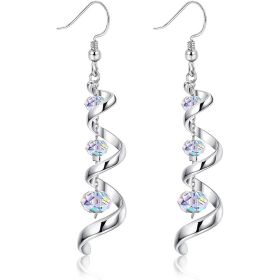Fashion Spiral Ribbon Multi-drop Teardrop Earrings (Option: As Main Image)
