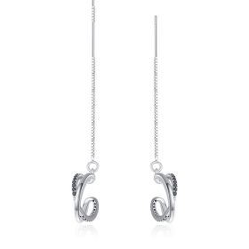 Tassel High-grade Special Interest Light Luxury Ear Clip (Color: Black)